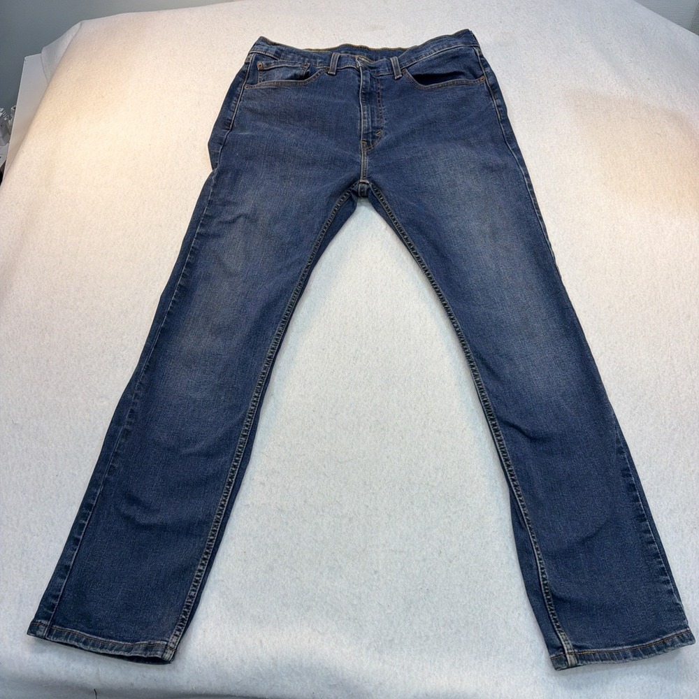 LEVIS 506 STRAIGHT Medium BLUE 34x32  (34x31 Measured) STRETCH‎ JEANS MENS EUC